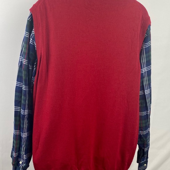 Hart Schaffner Marx Mens V Neck Vest Sz 3XT Big Tall 100% Red MERINO WOOL - Picture 3 of 10